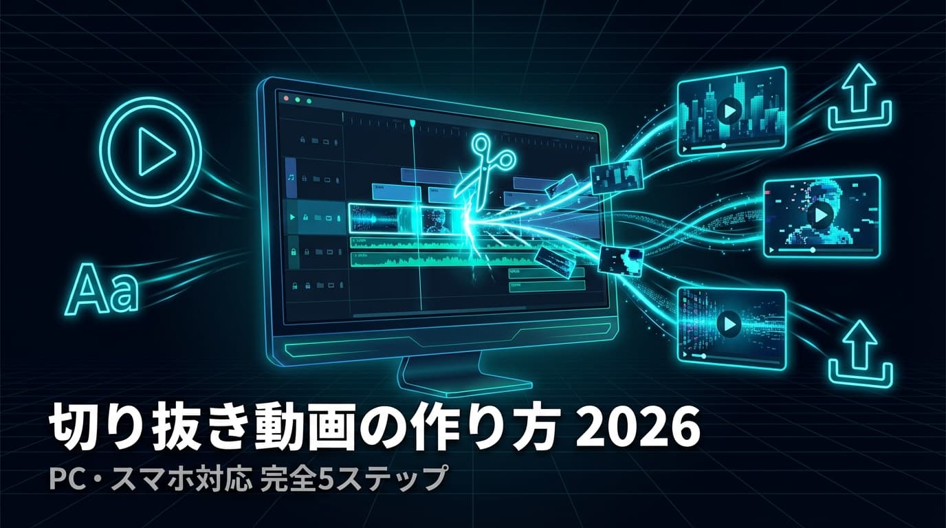 【2026年版】切り抜き動画の作り方|PC・スマホ対応の完全5ステップ