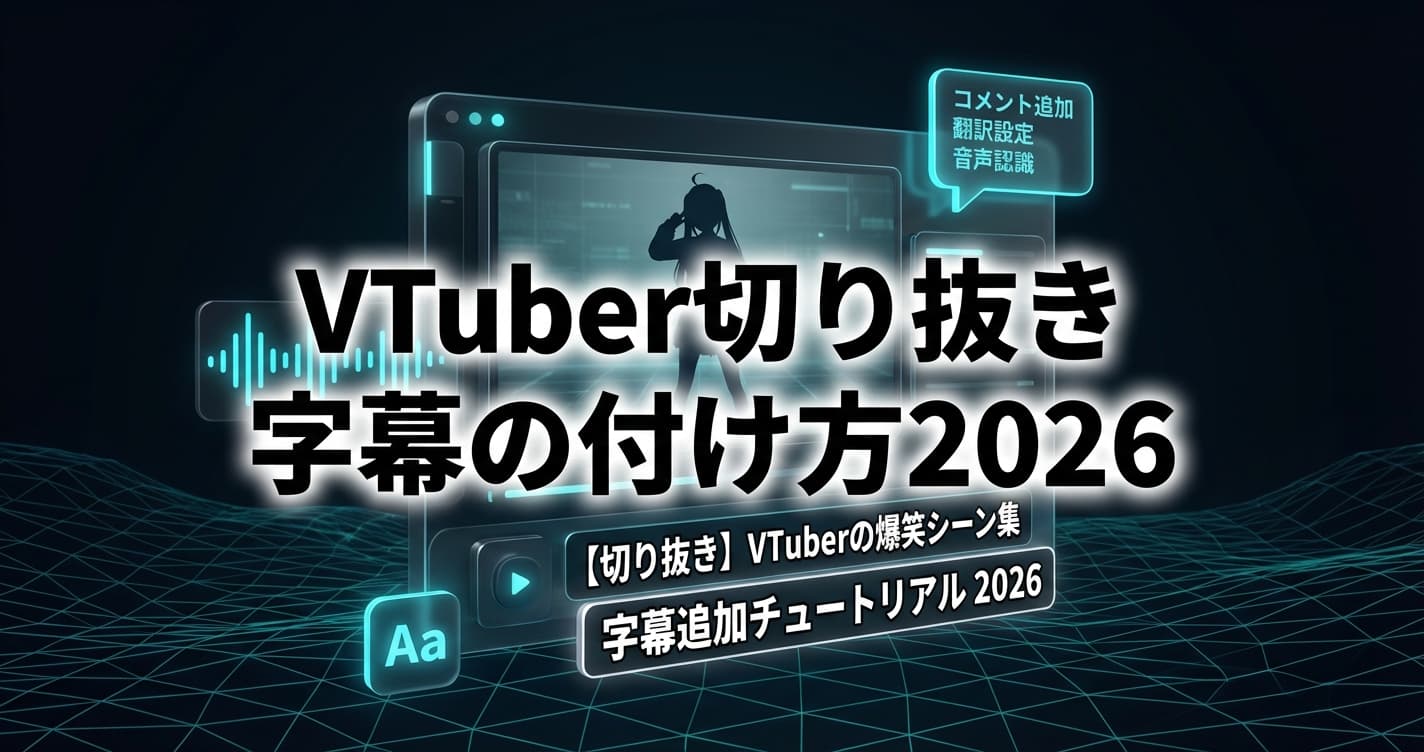 VTuber切り抜き字幕の付け方・設定ガイド【2026年版】見やすいテロップ5つのルール